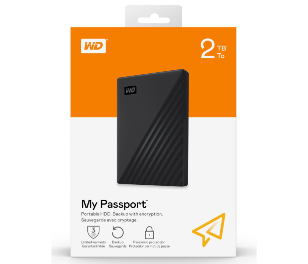 WD My Passport 2Tb Black Worldwide WDBYVG0020BBK-WESN - 530395 - zdjęcie 6